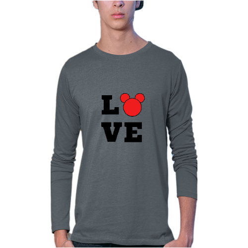 Round neck full sleeves Tshirt with typographical design of Love