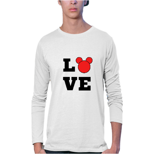 Round neck full sleeves Tshirt with typographical design of Love