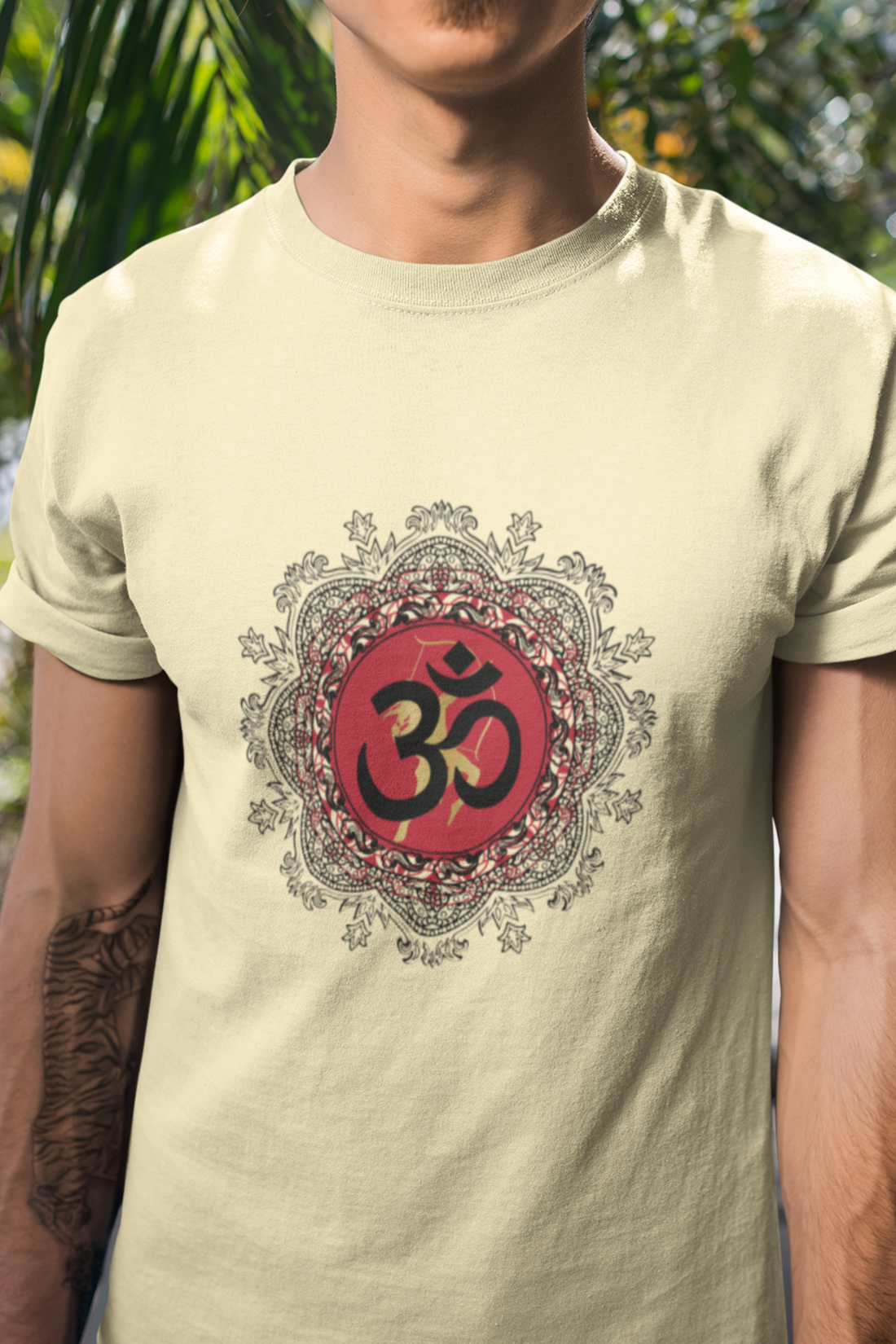 Round neck Half sleeves Tshirt with design of OM