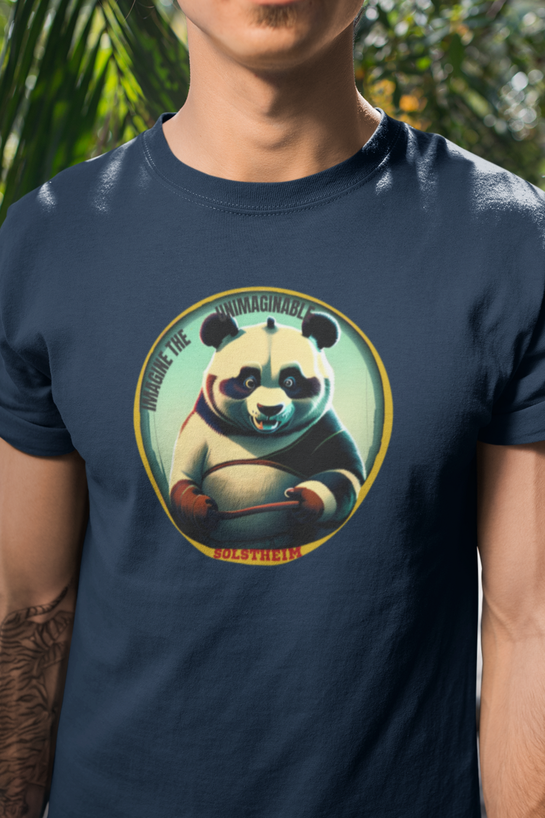 Round Neck Half Sleeves T-Shirt with Panda unimaginable