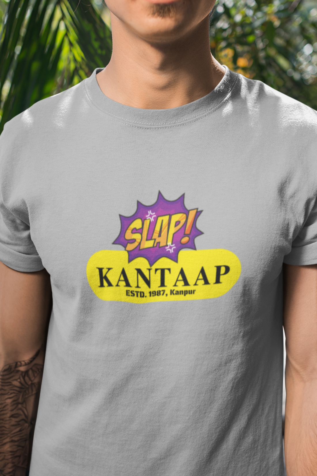 Round neck Half sleeves Tshirt with design of Cawnpore Kantaap