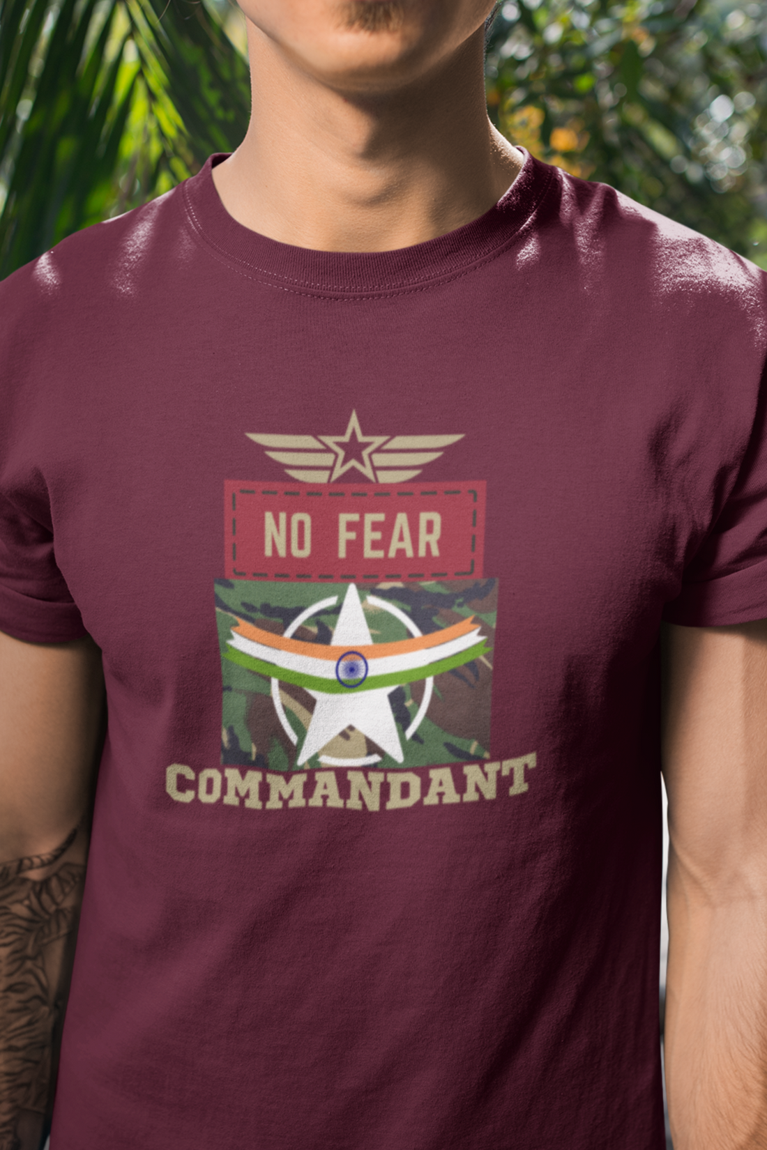 Round neck Half  sleeves Tshirt with Commandant India