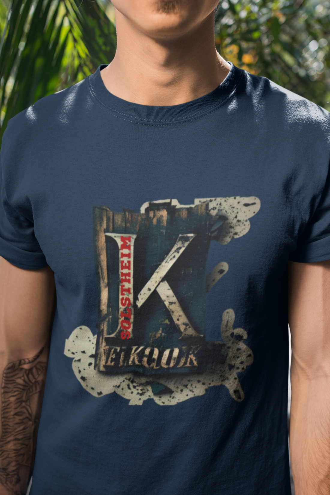 Round Neck Half Sleeves T-Shirt Letter K