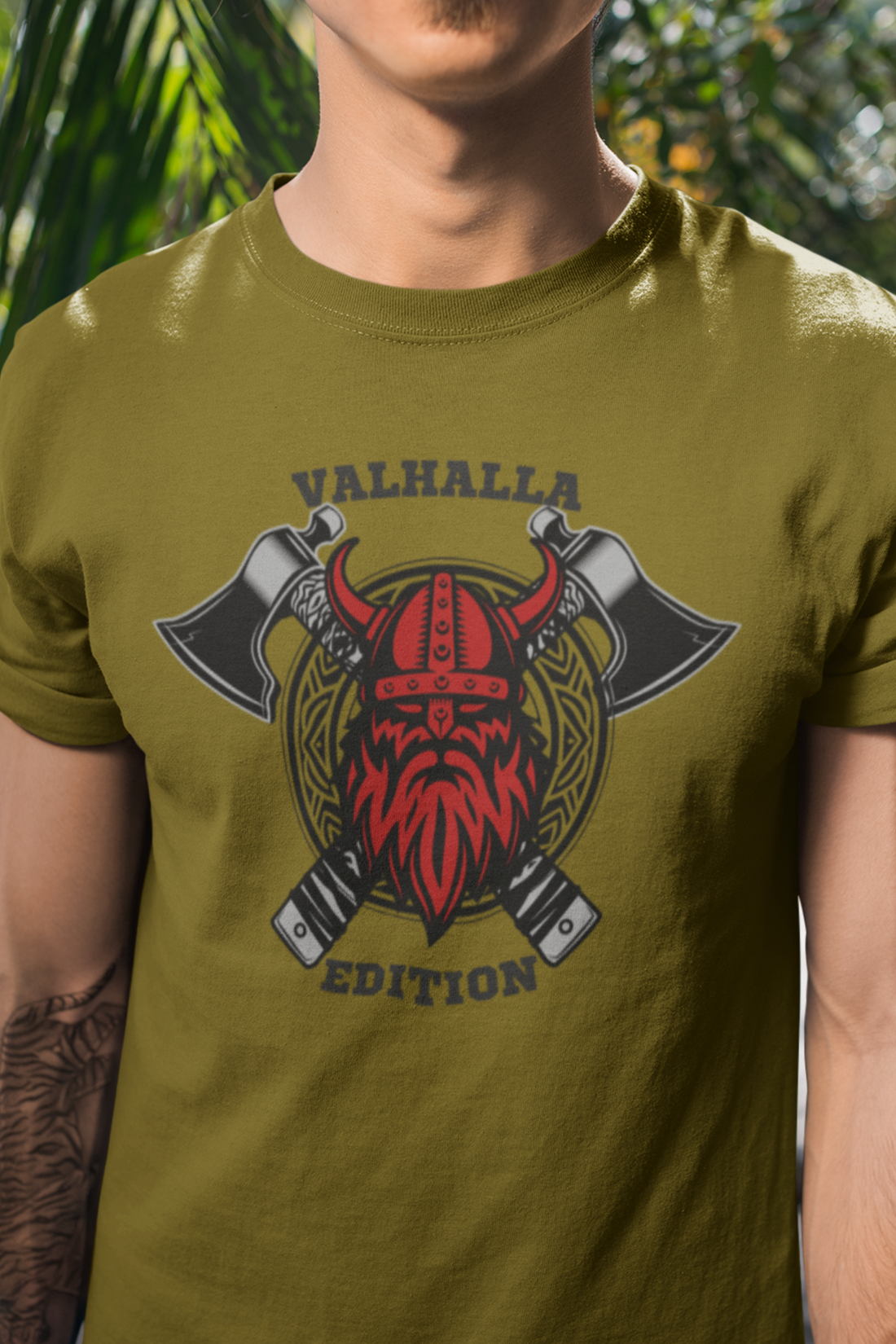 Round neck Half sleeves Tshirt with design with Valhalla Edition