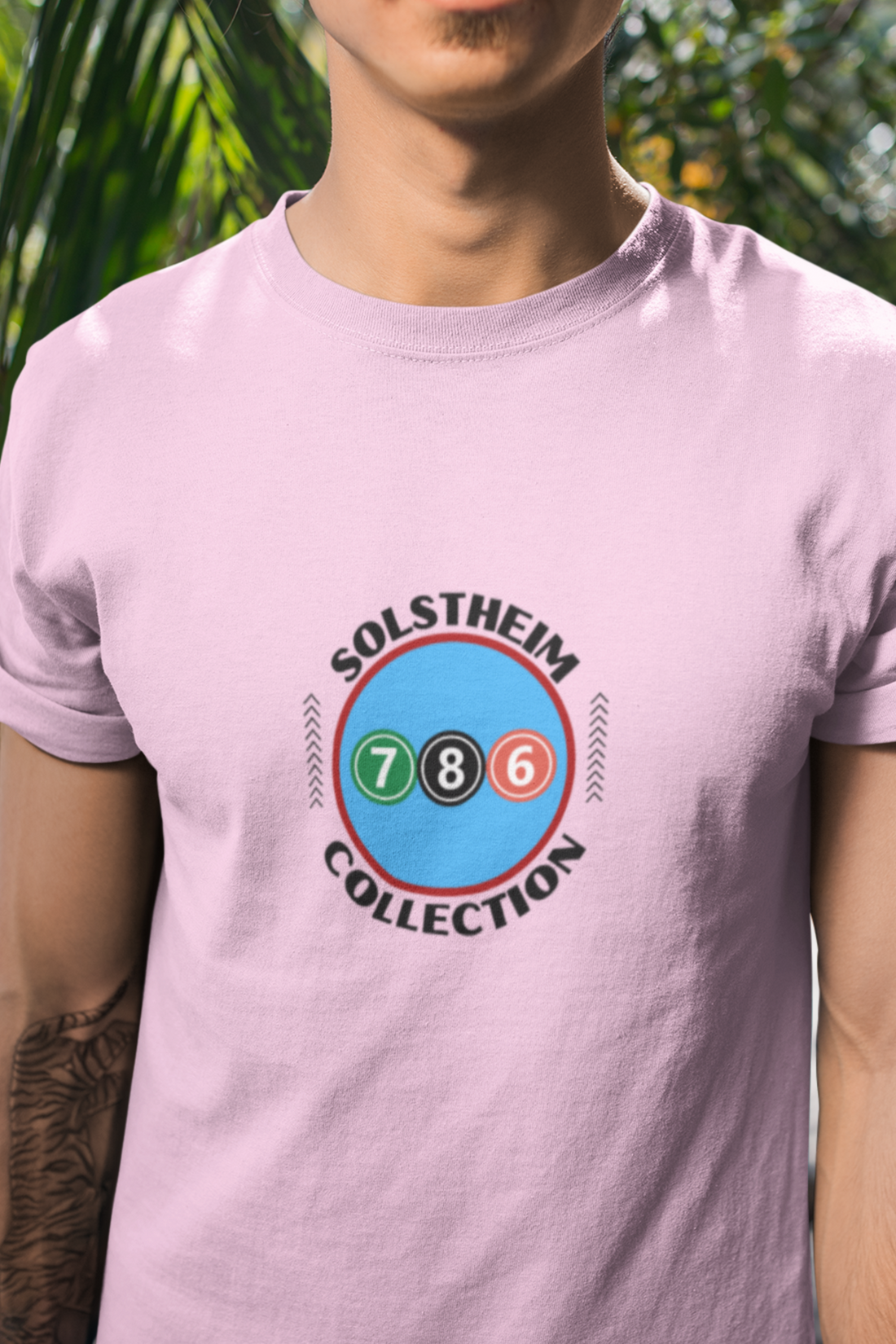 Round Neck Half Sleeves T-Shirt with Number 786 Design