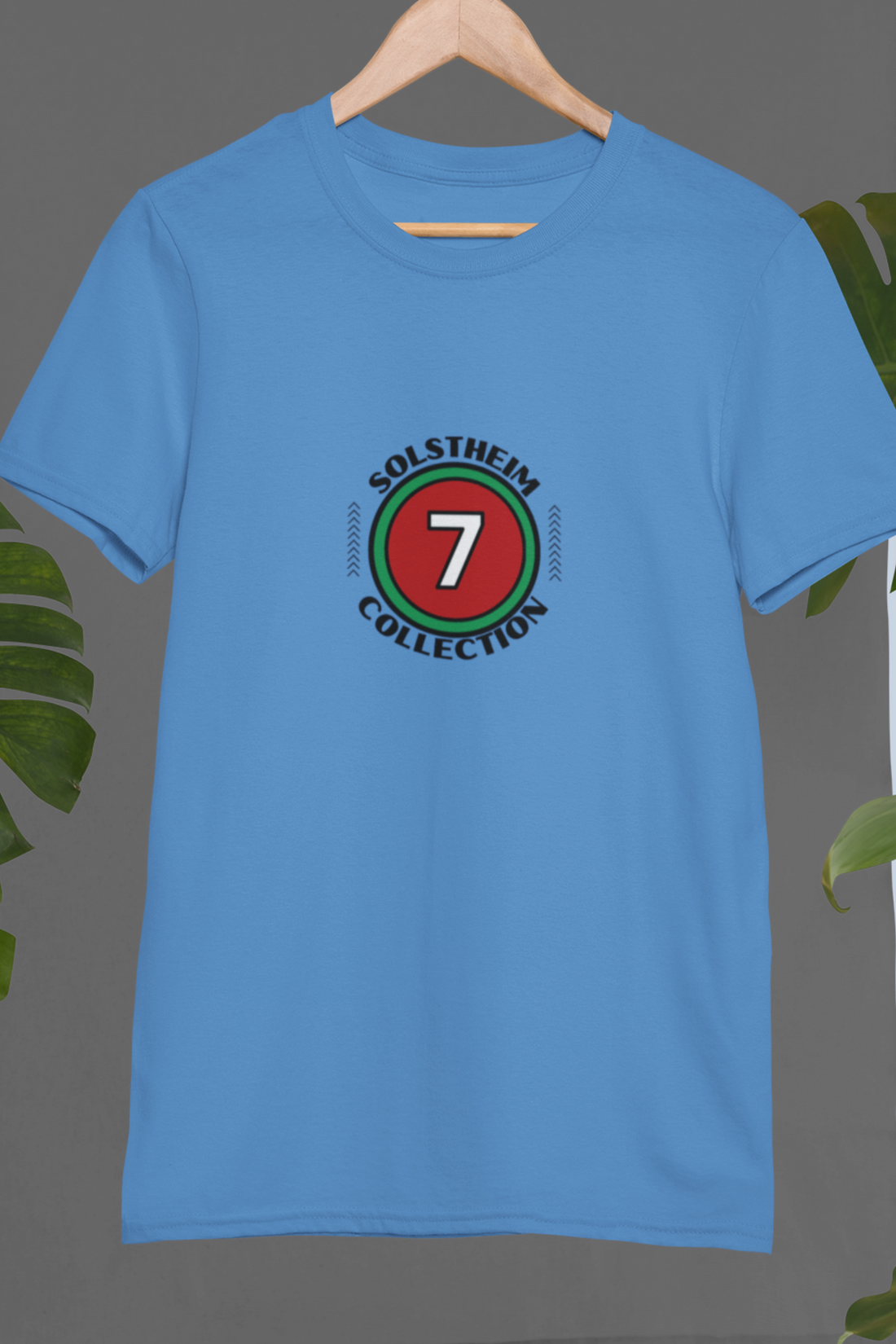 Round Neck Half Sleeves T-Shirt with Number 7 Design