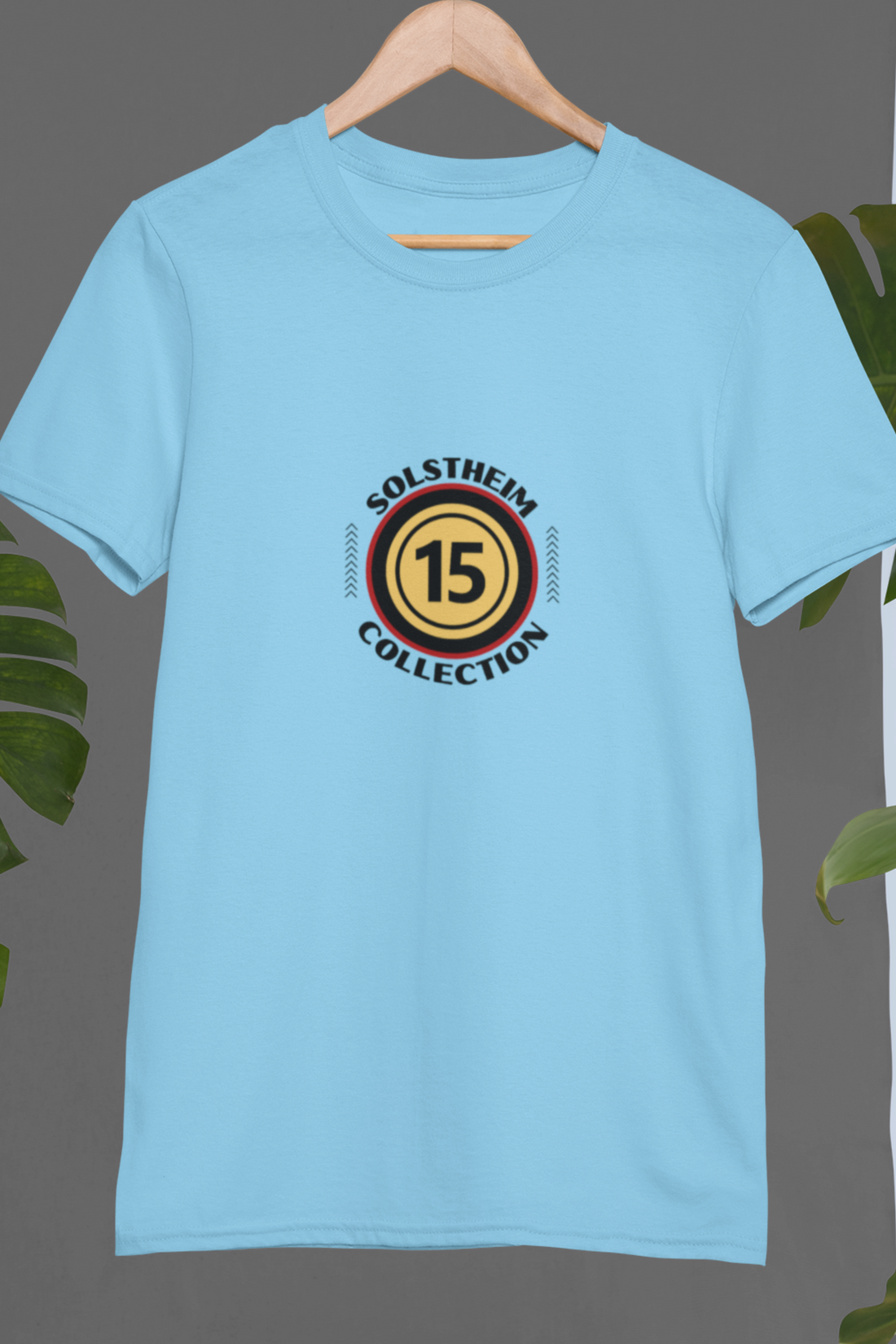 Round Neck Half Sleeves T-Shirt with Number 15 Design