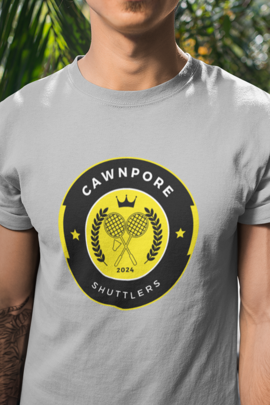 Round neck Half  sleeves Tshirt with Cawnpore Shuttlers design