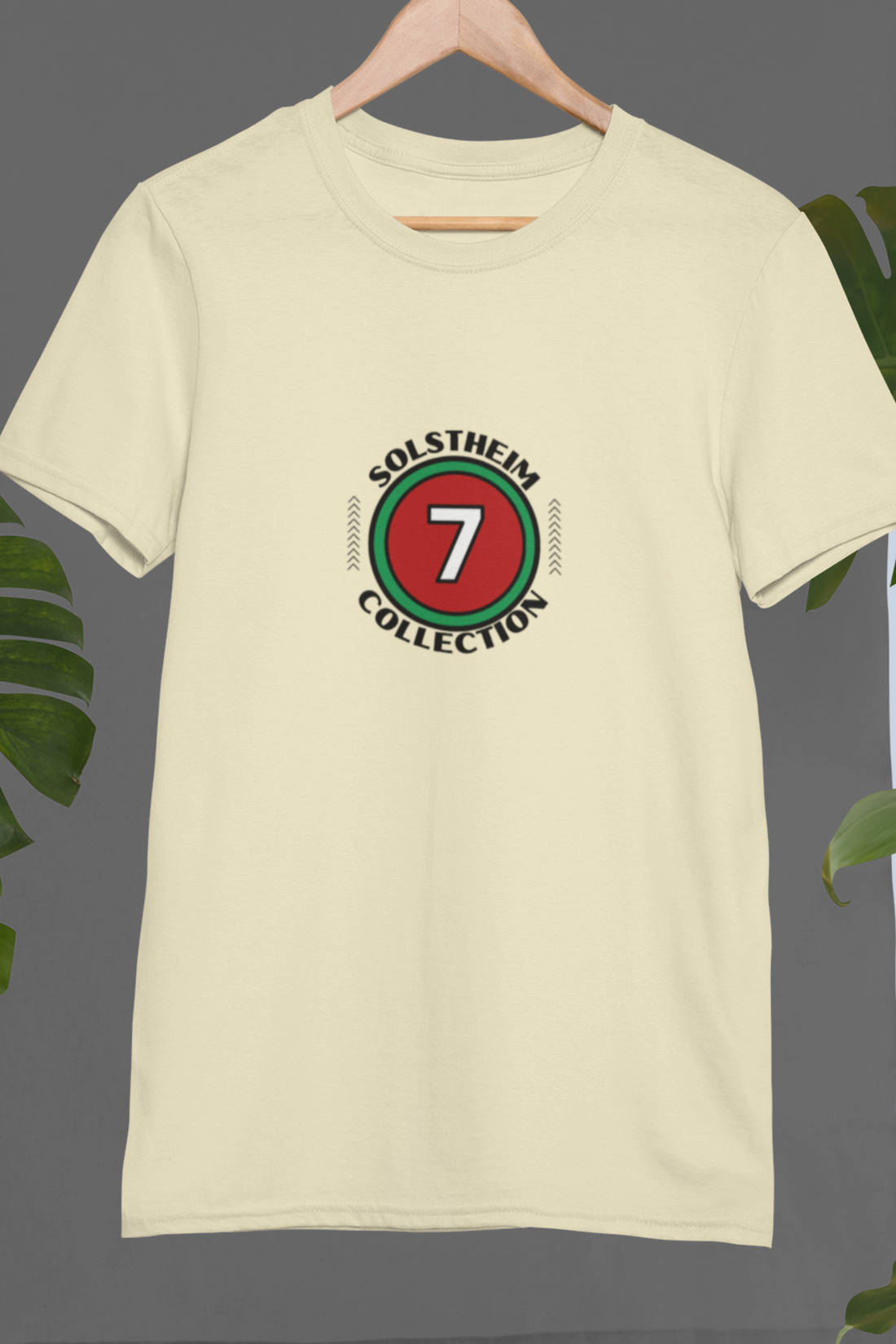 Round Neck Half Sleeves T-Shirt with Number 7 Design