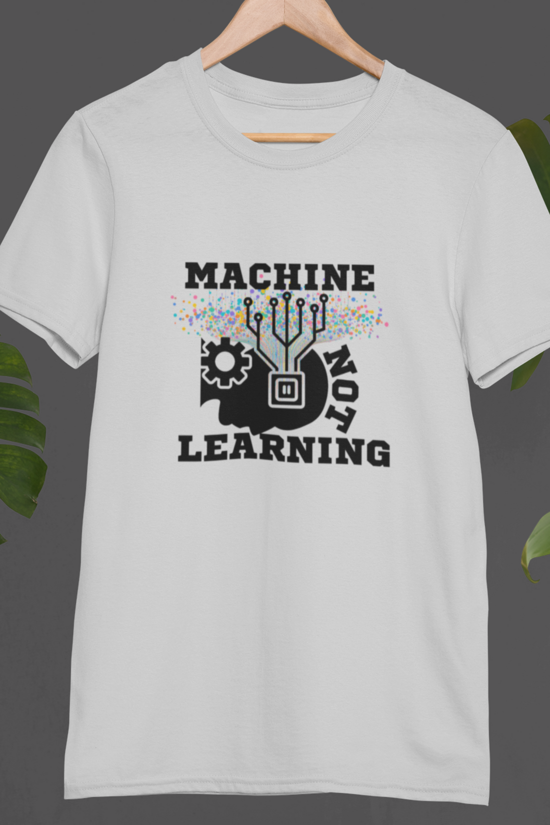 Round neck Half  sleeves Tshirt with Machine Not Learning