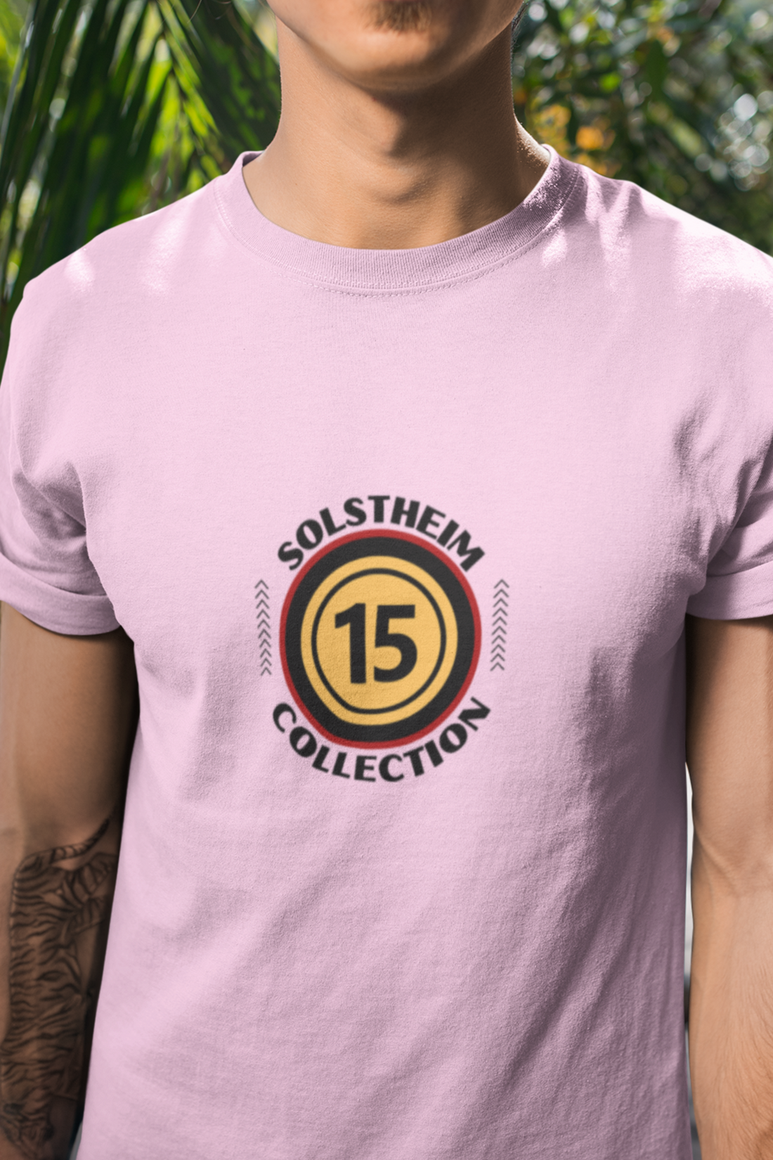 Round Neck Half Sleeves T-Shirt with Number 15 Design