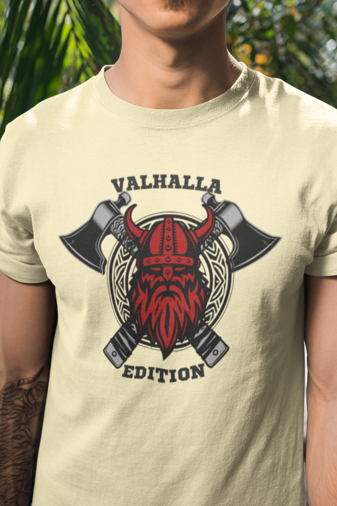 Round neck Half sleeves Tshirt with design with Valhalla Edition