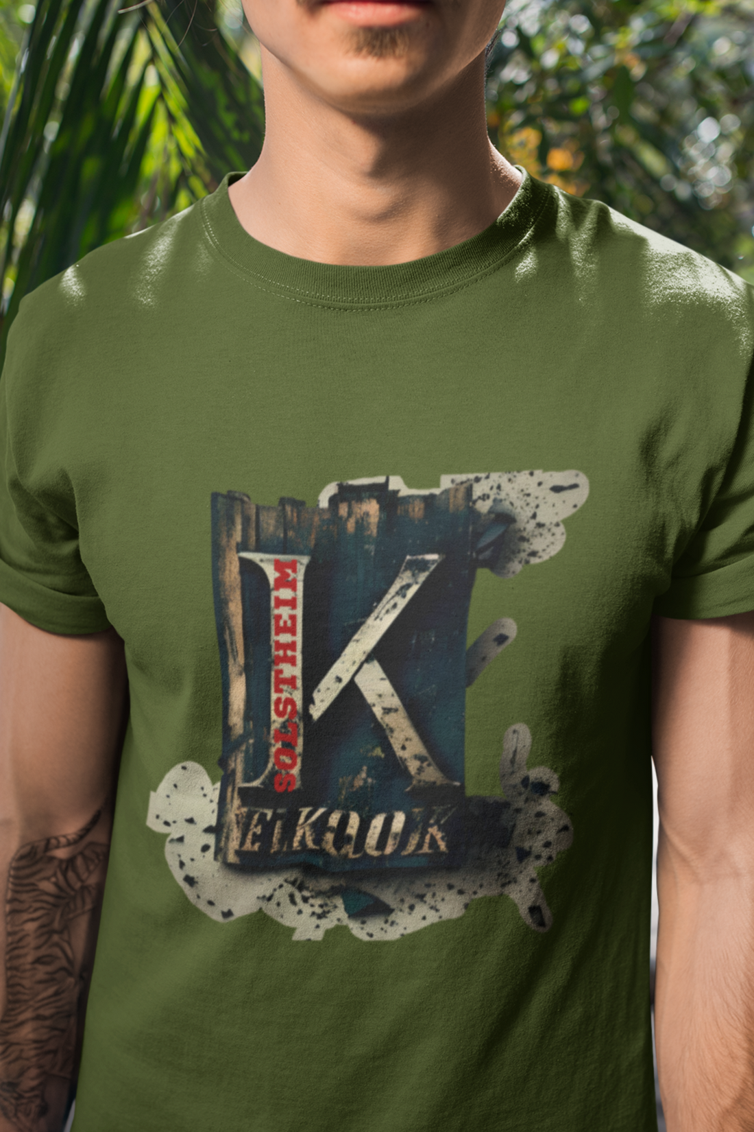 Round Neck Half Sleeves T-Shirt Letter K