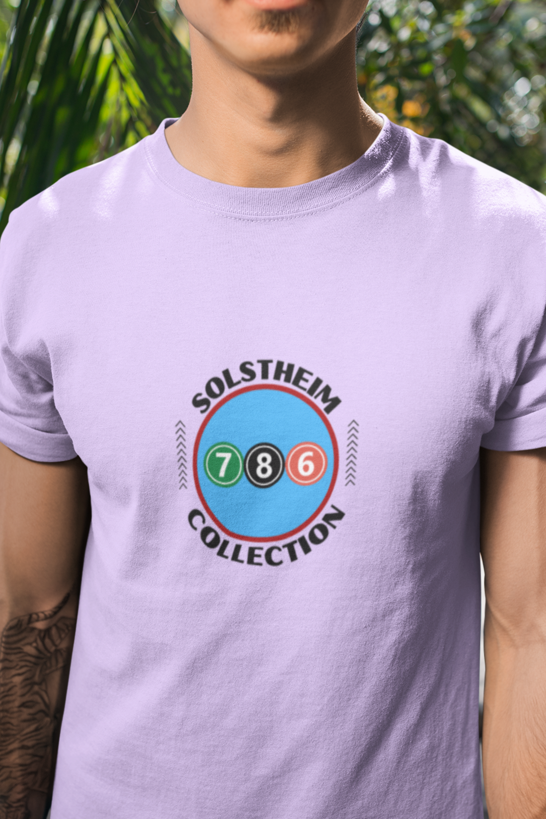 Round Neck Half Sleeves T-Shirt with Number 786 Design