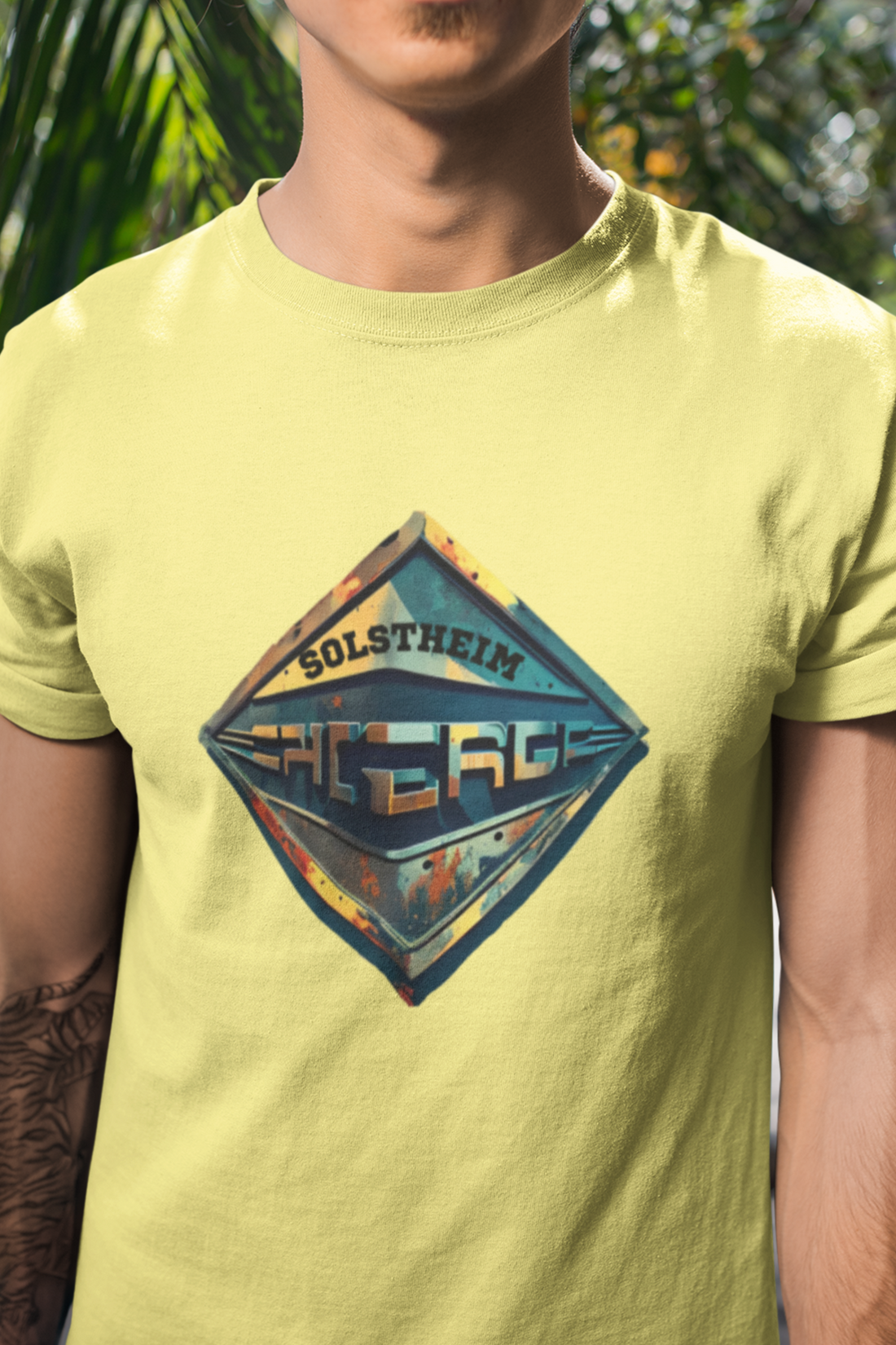 Round neck Half sleeves Tshirt with design of Retro Shield 3D