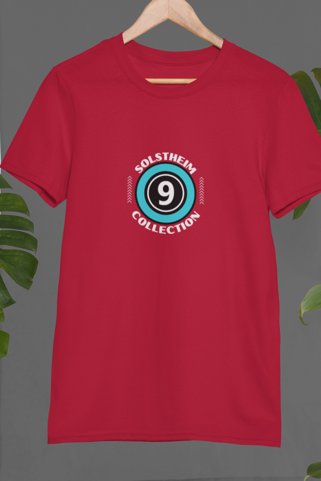 Round Neck Half Sleeves T-Shirt with Number 9 Design