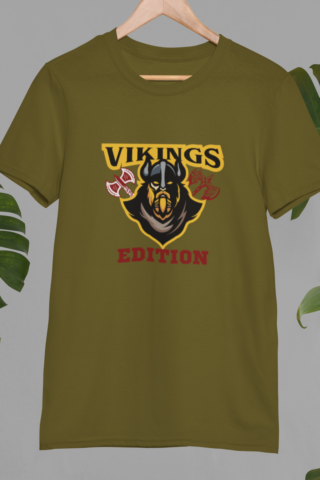 Round neck Half sleeves Tshirt with design with Viking Edition