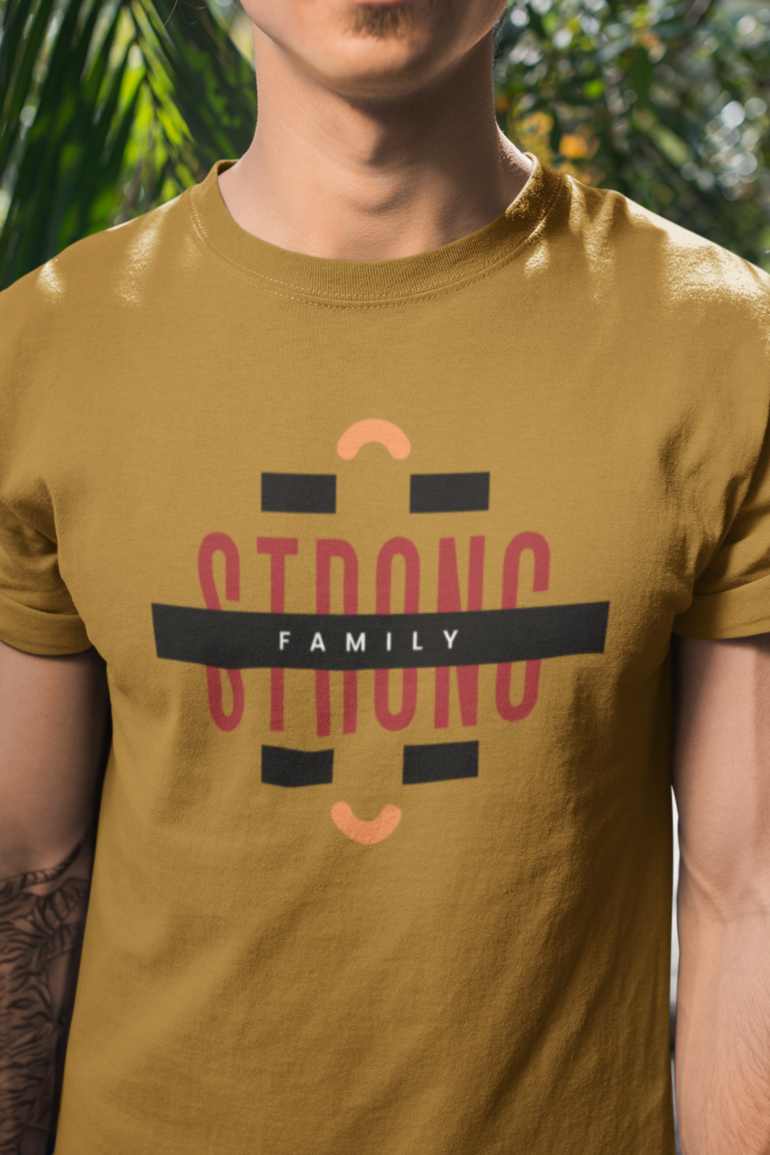 Round neck Half  sleeves Tshirt with Strong Family Design