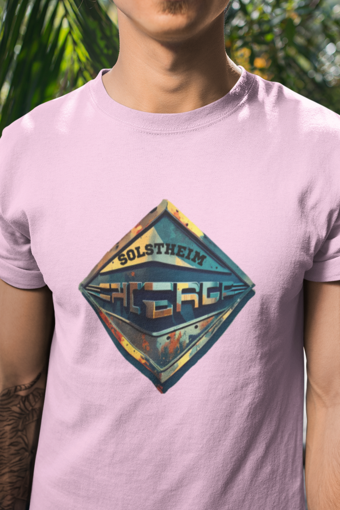 Round neck Half sleeves Tshirt with design of Retro Shield 3D