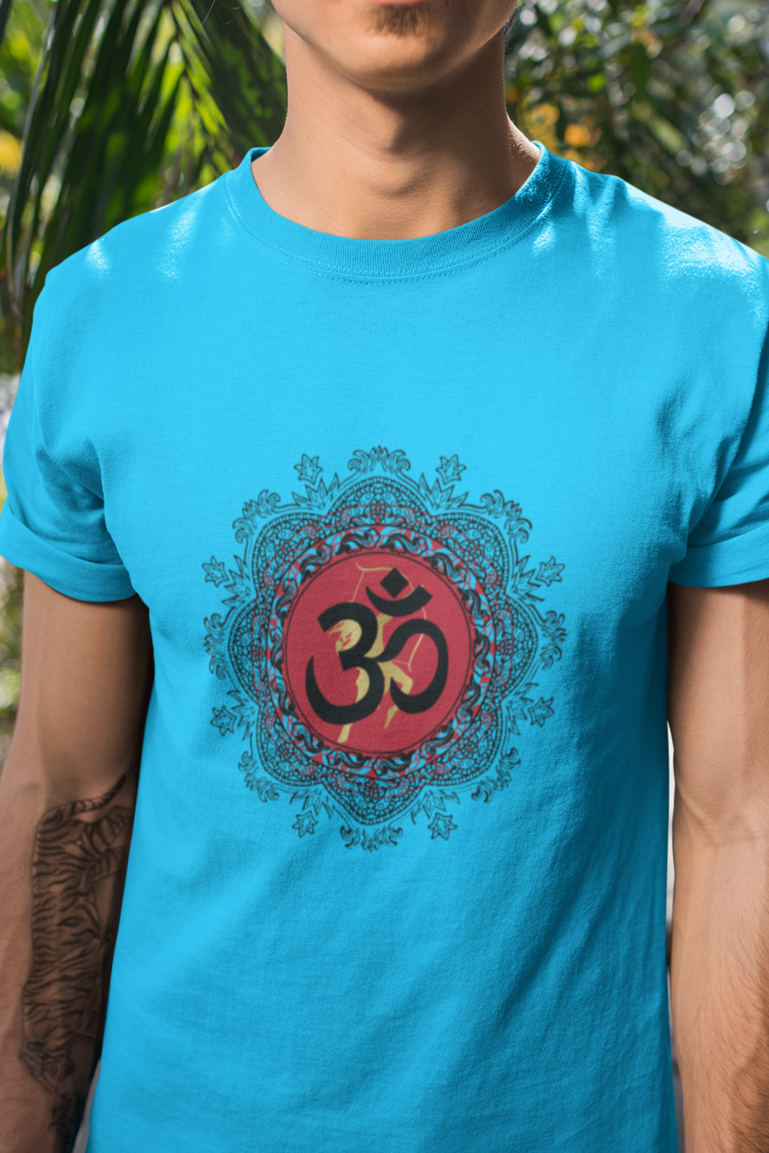 Round neck Half sleeves Tshirt with design of OM