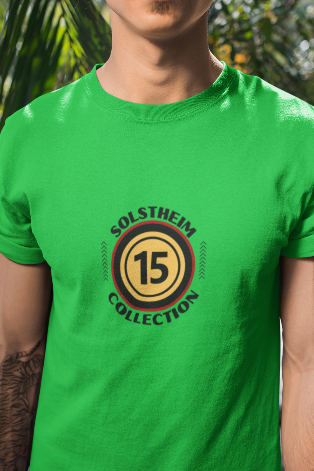 Round Neck Half Sleeves T-Shirt with Number 15 Design