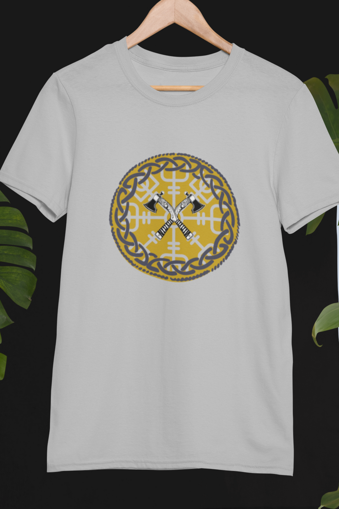 Round neck Half  sleeves Tshirt with Nordic Sword Symbol