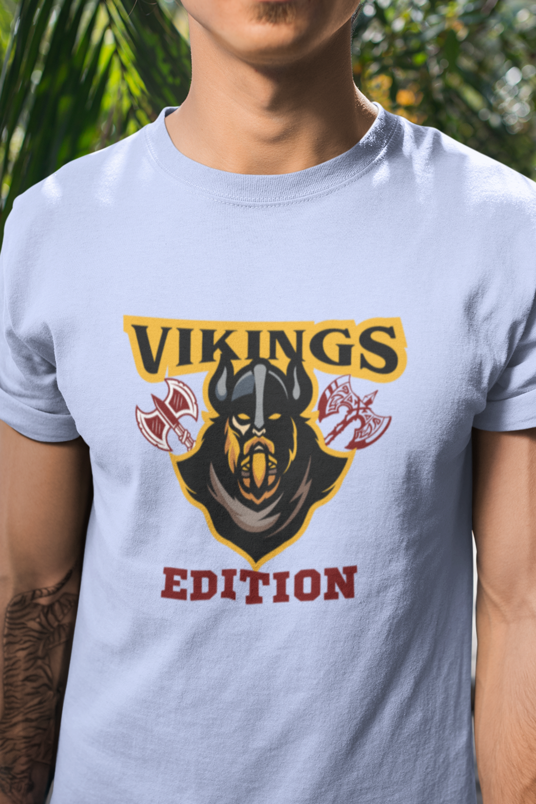 Round neck Half sleeves Tshirt with design with Viking Edition