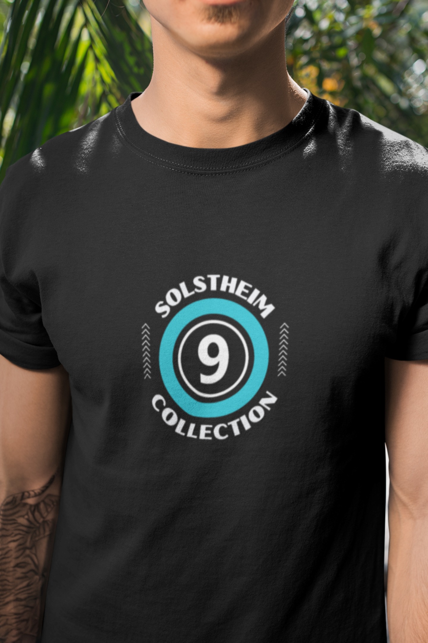 Round Neck Half Sleeves T-Shirt with Number 9 Design