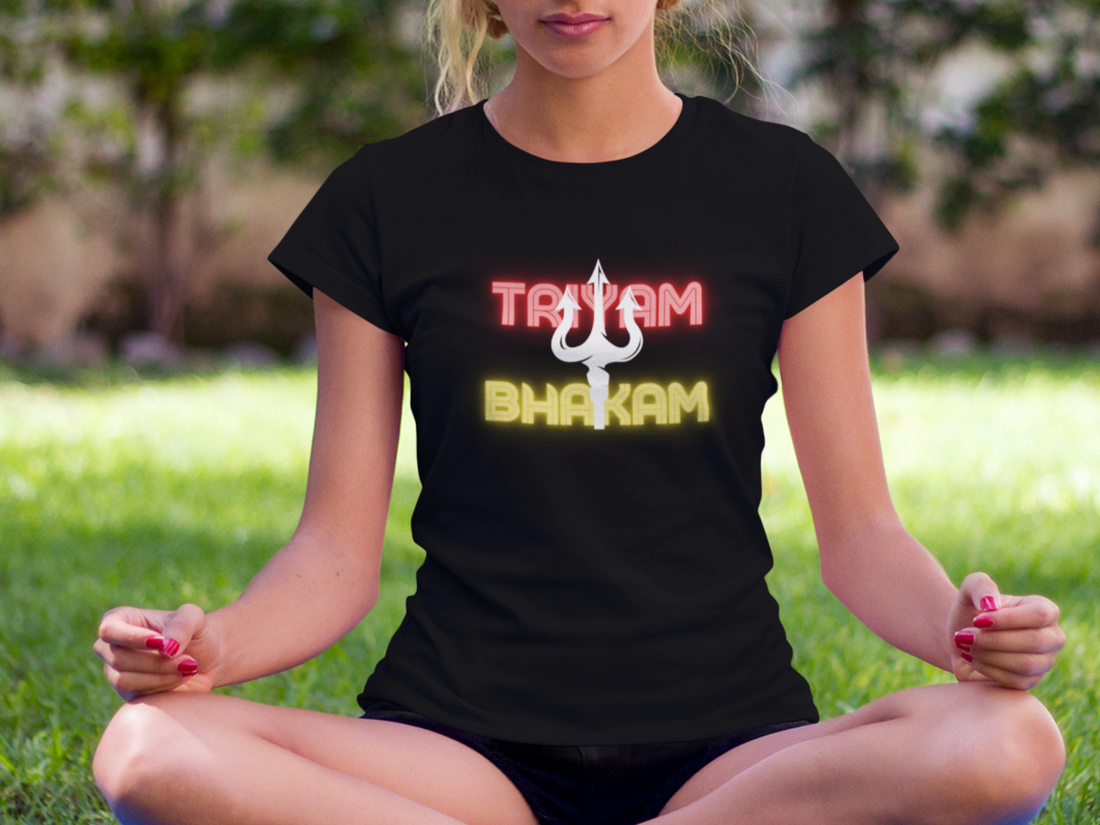 Short Sleeve Heritage Collection T-Shirt with Shiv Trayambhakam Trident print