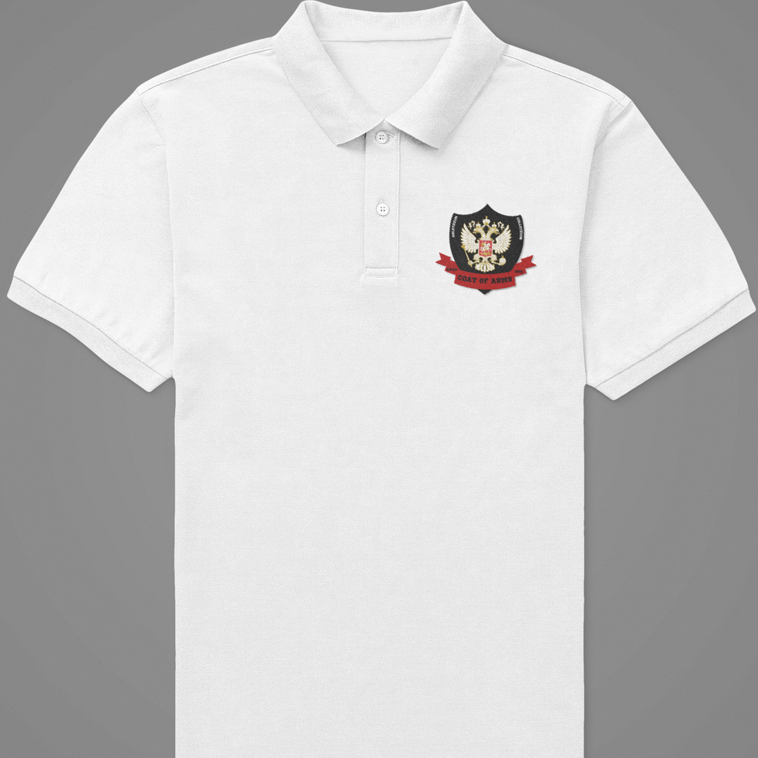 Polo Tshirt with Coat of Arms Black