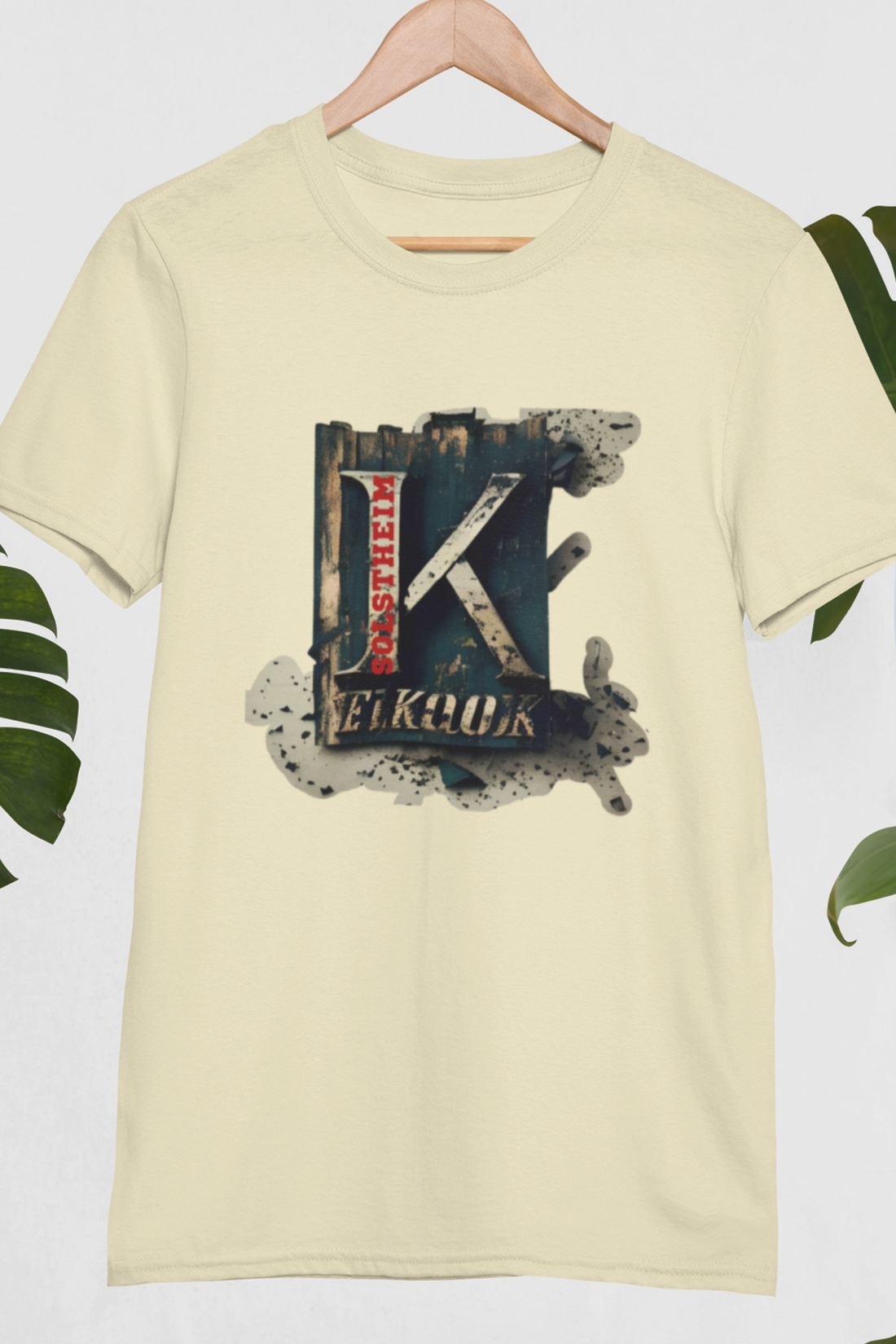 Round Neck Half Sleeves T-Shirt Letter K