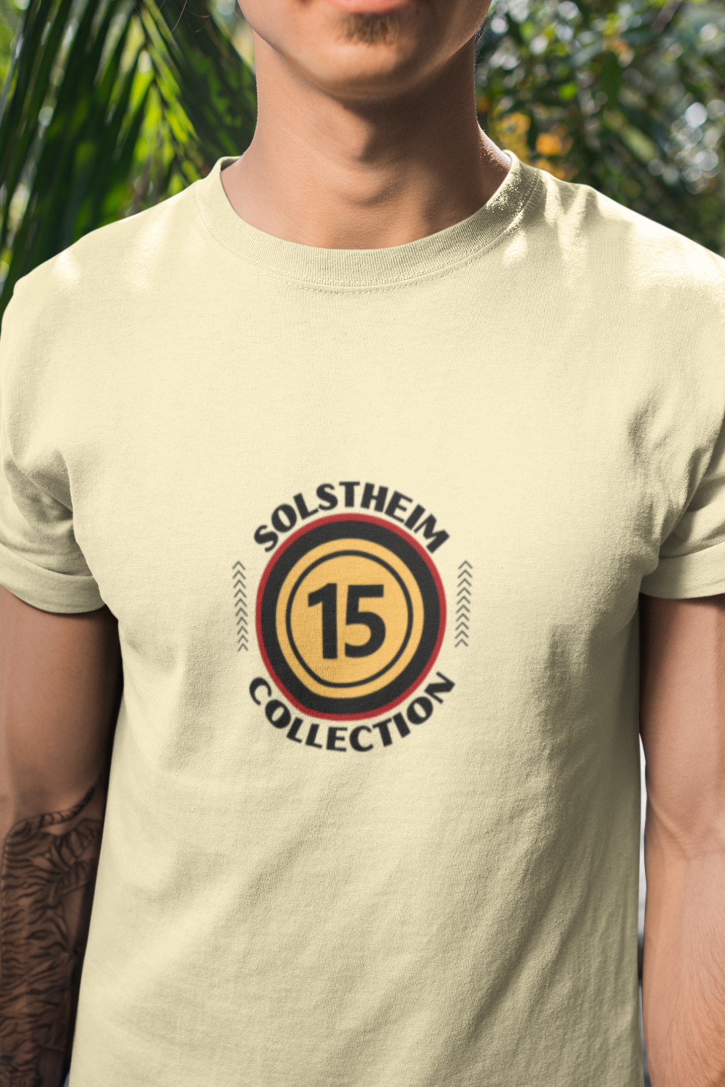 Round Neck Half Sleeves T-Shirt with Number 15 Design