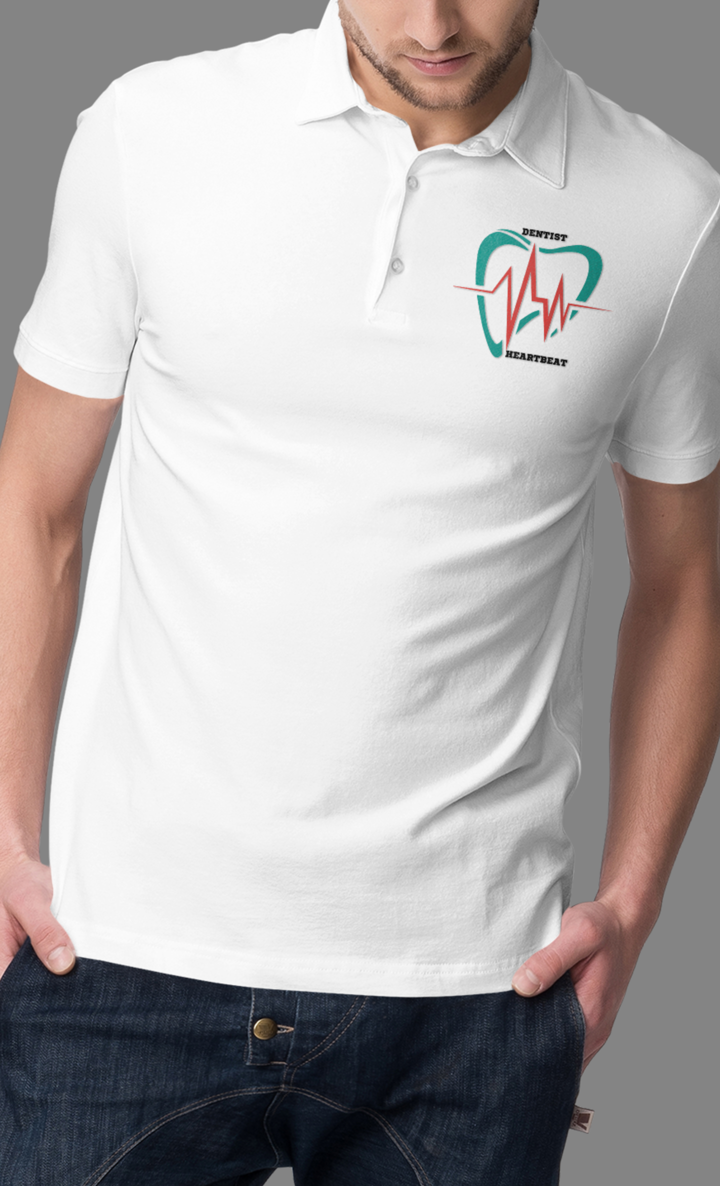 Polo Tshirt with Dentist Heartbeat