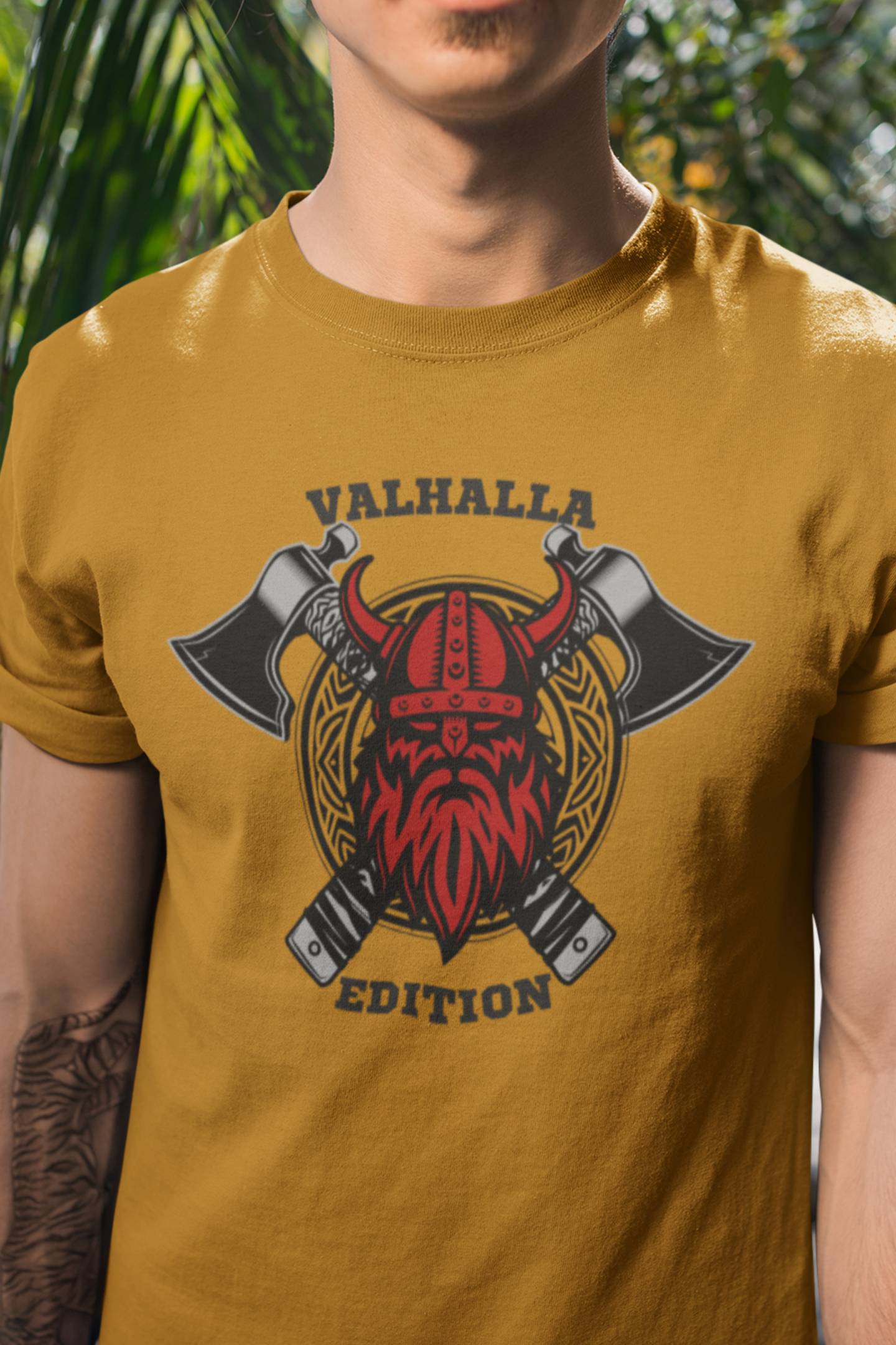 Round neck Half sleeves Tshirt with design with Valhalla Edition