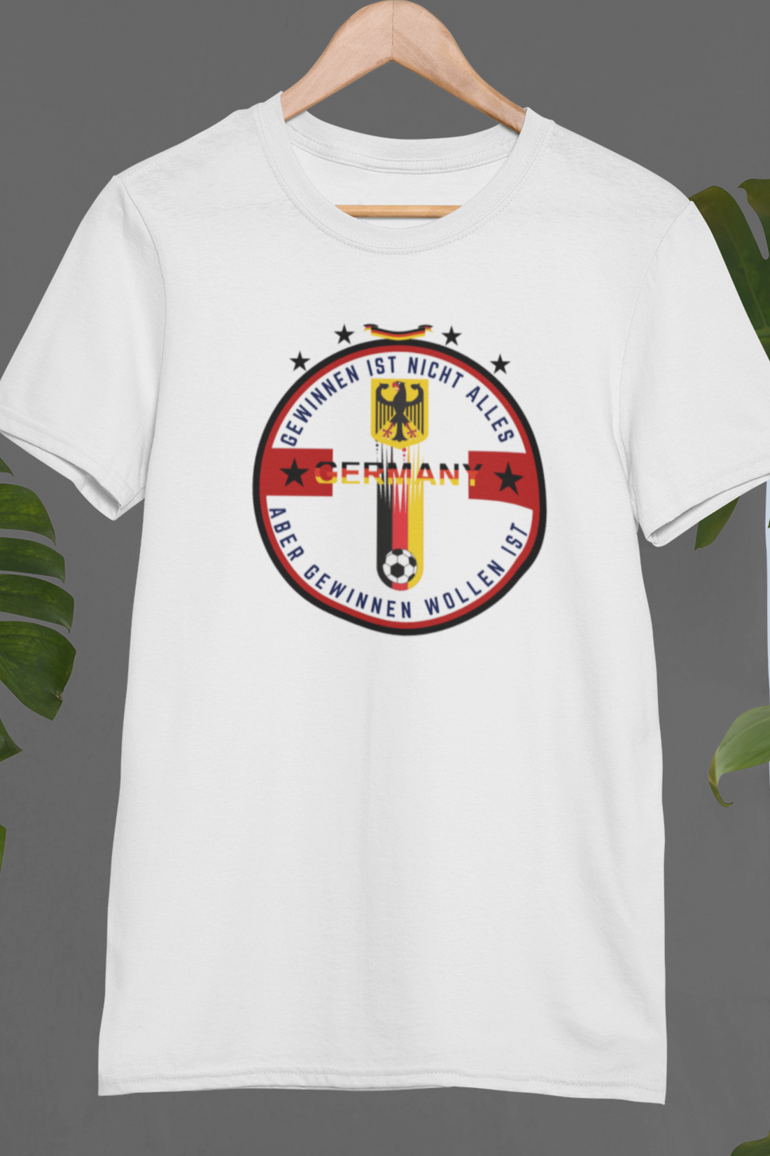 Round neck Half  sleeves Tshirt with Germany football Typhographics