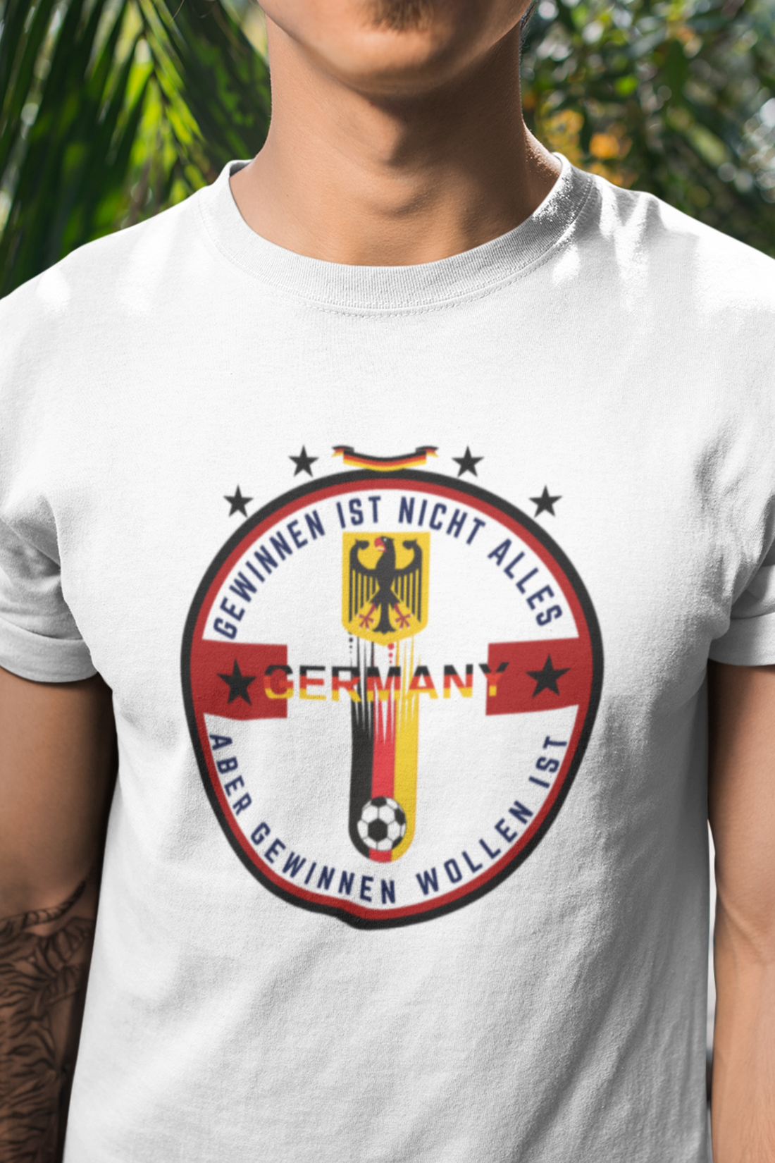 Round neck Half  sleeves Tshirt with Germany football Typhographics