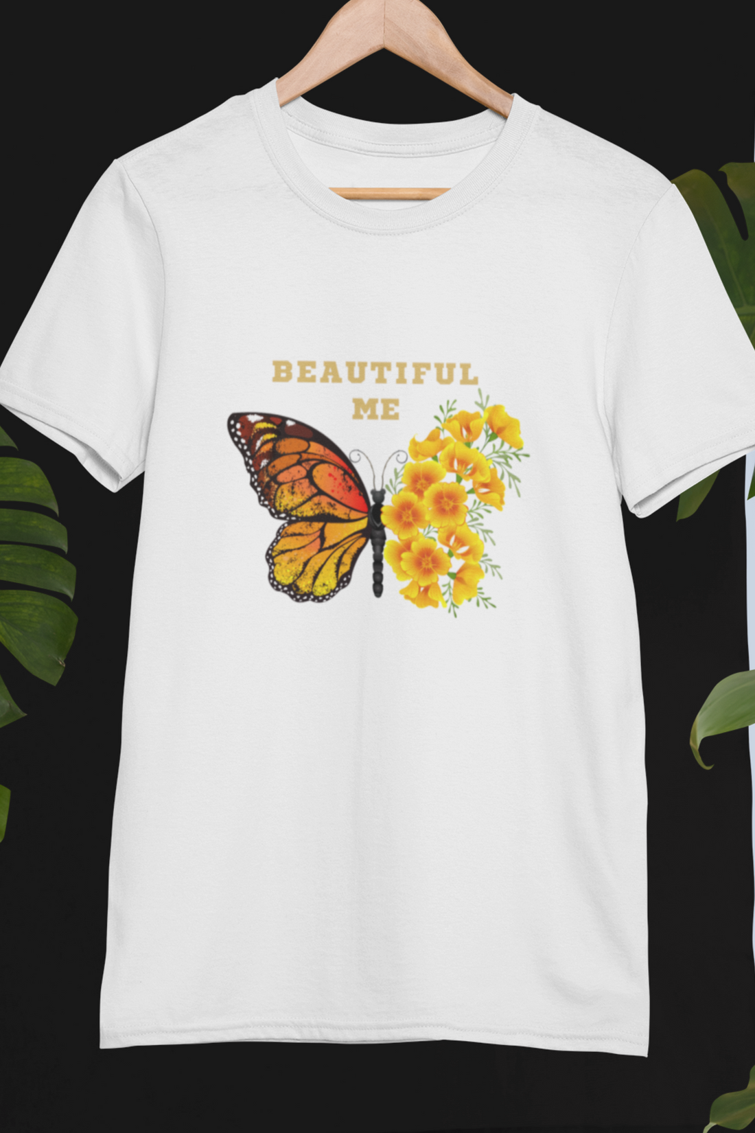 Round Neck Half Sleeves T-Shirt for women with Butterfly