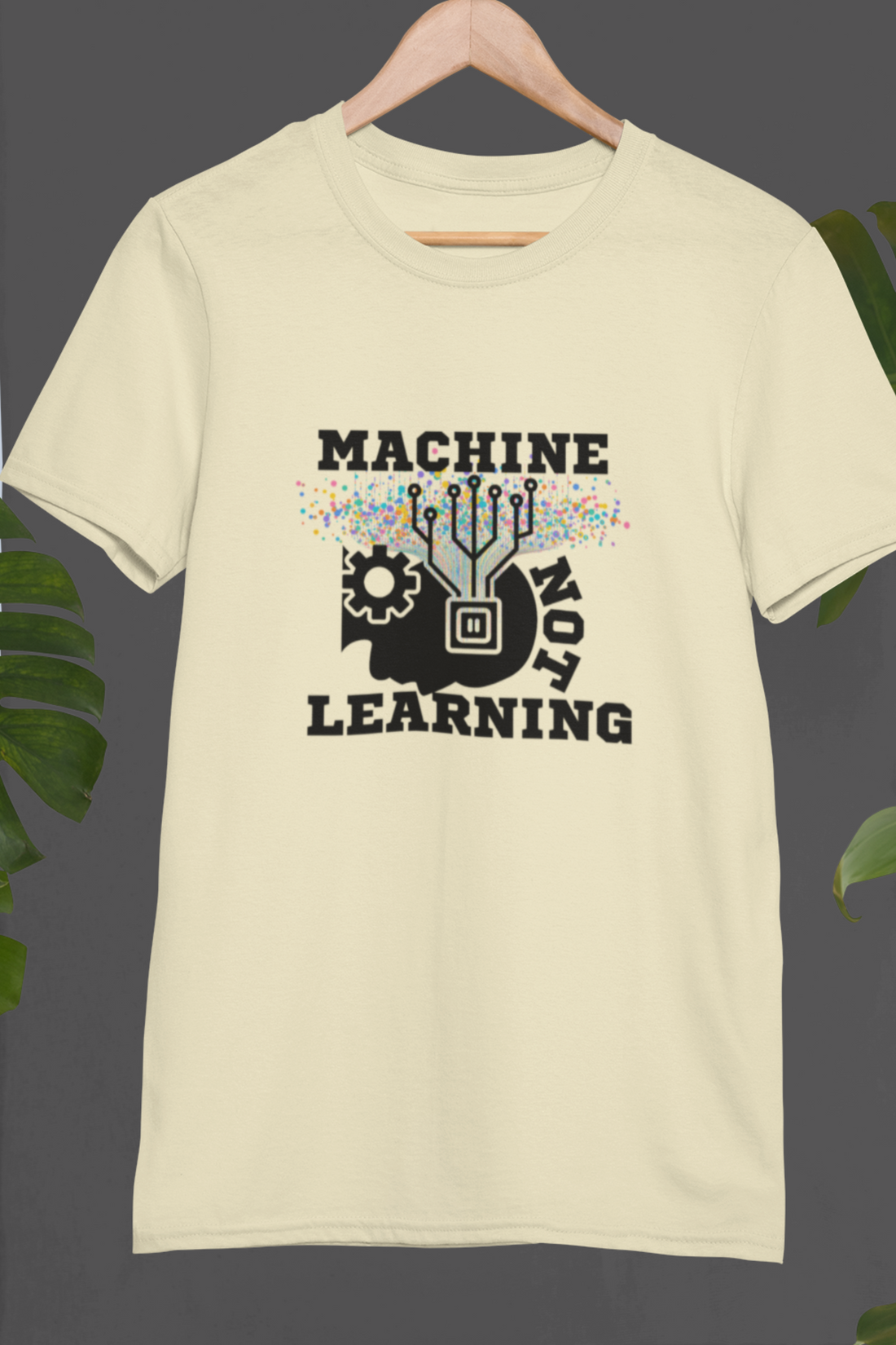 Round neck Half  sleeves Tshirt with Machine Not Learning