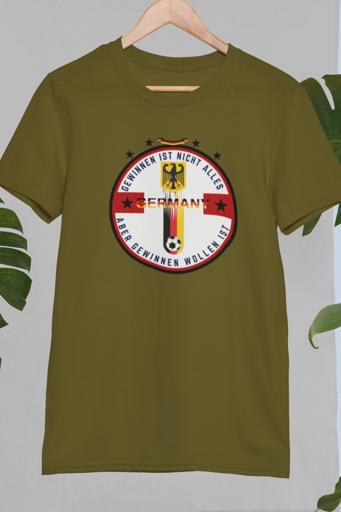 Round neck Half  sleeves Tshirt with Germany football Typhographics