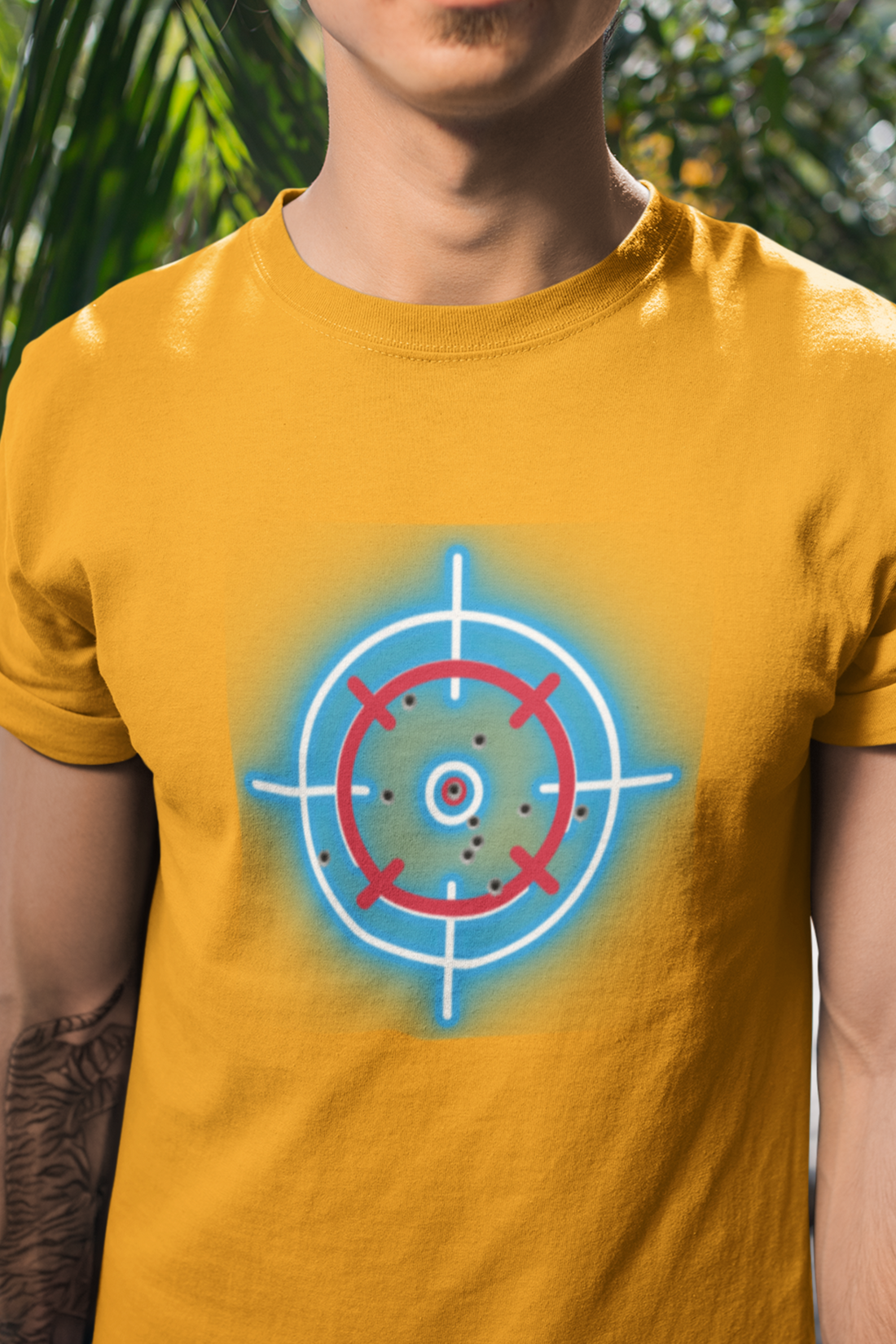 Round neck Half sleeves Tshirt with Shooter Aim target