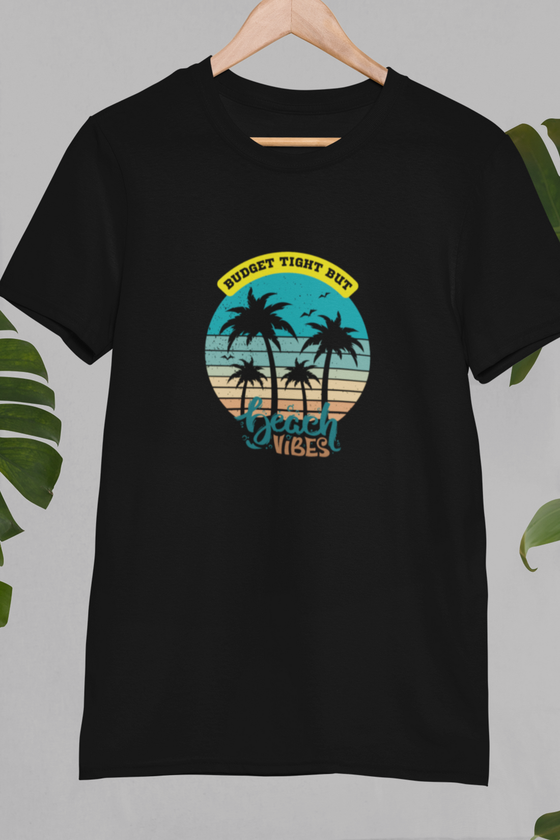 Round neck Half sleeves Tshirt with design of Cool Beach Vibes