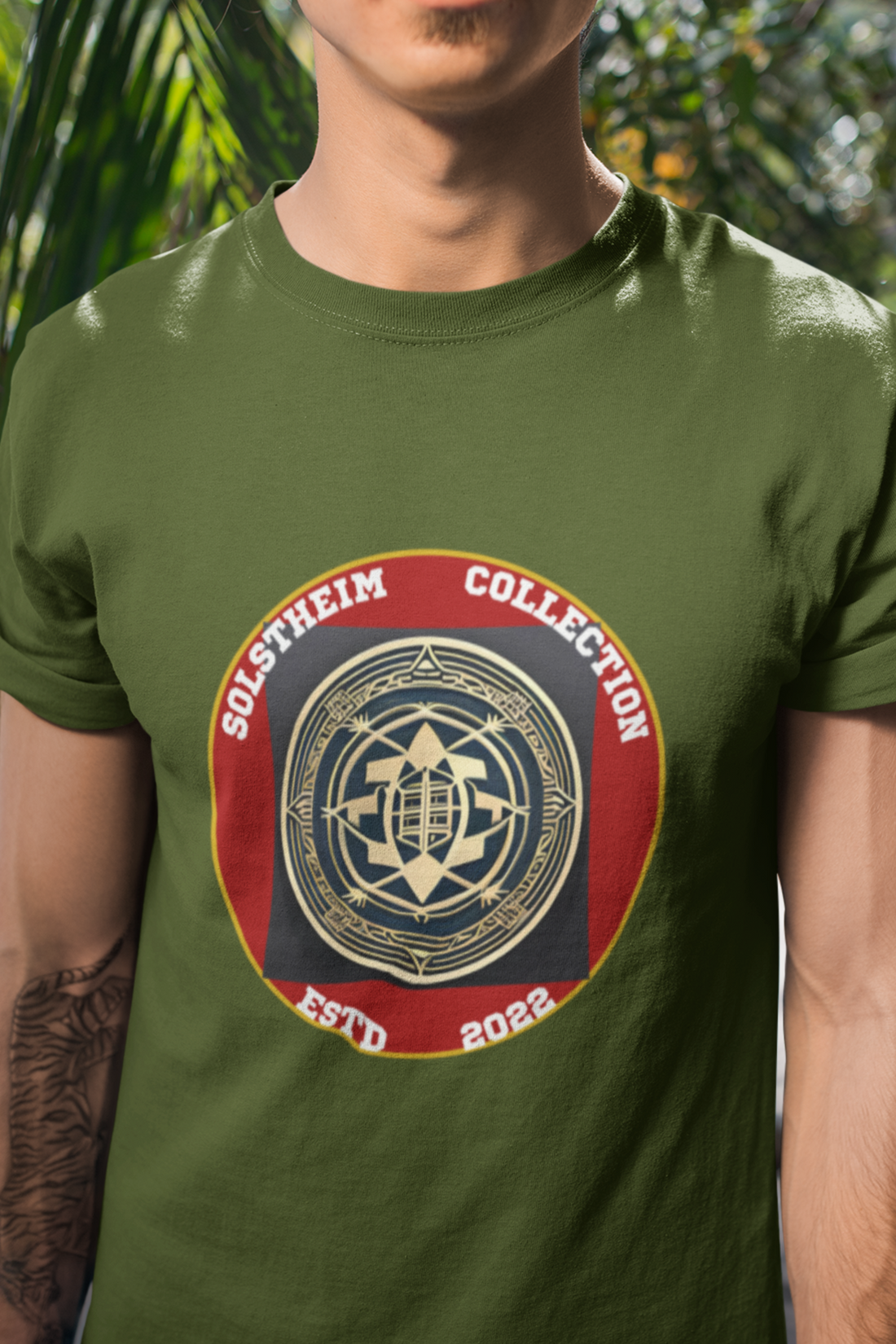 Round Neck Half Sleeves T-Shirt with Solstheim Shield