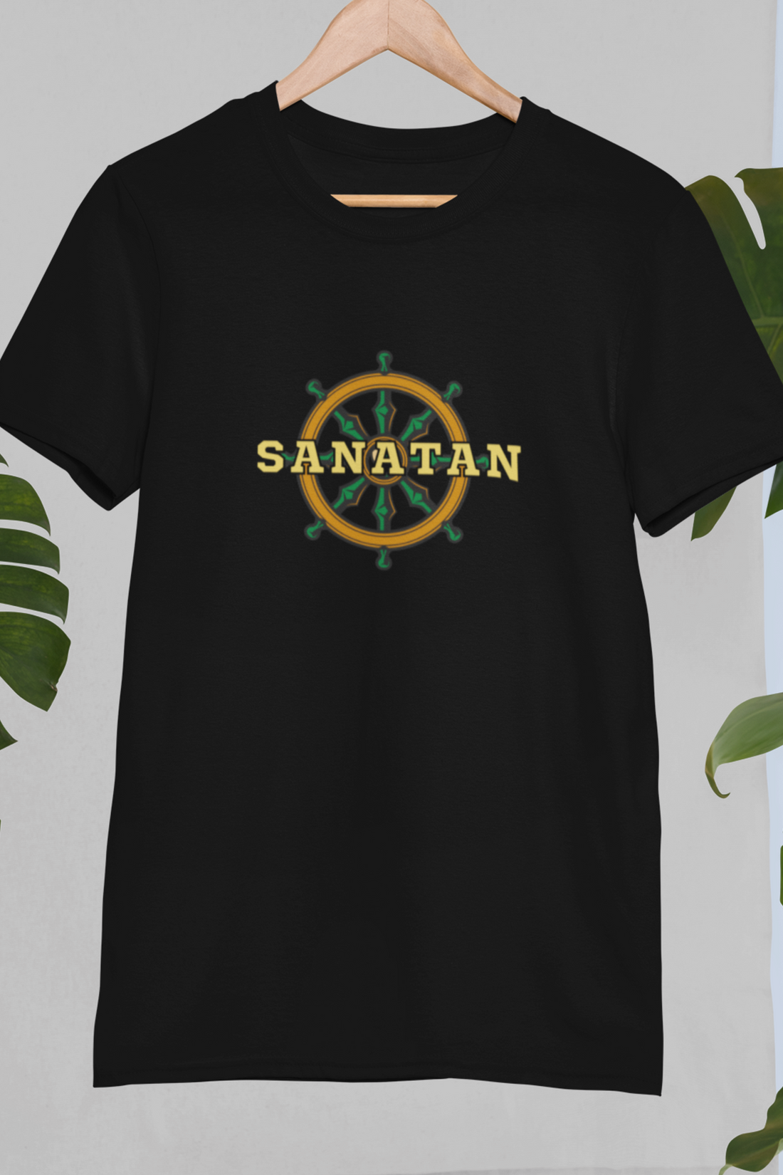 Round Neck Half Sleeves T-Shirt with Sanatan Design