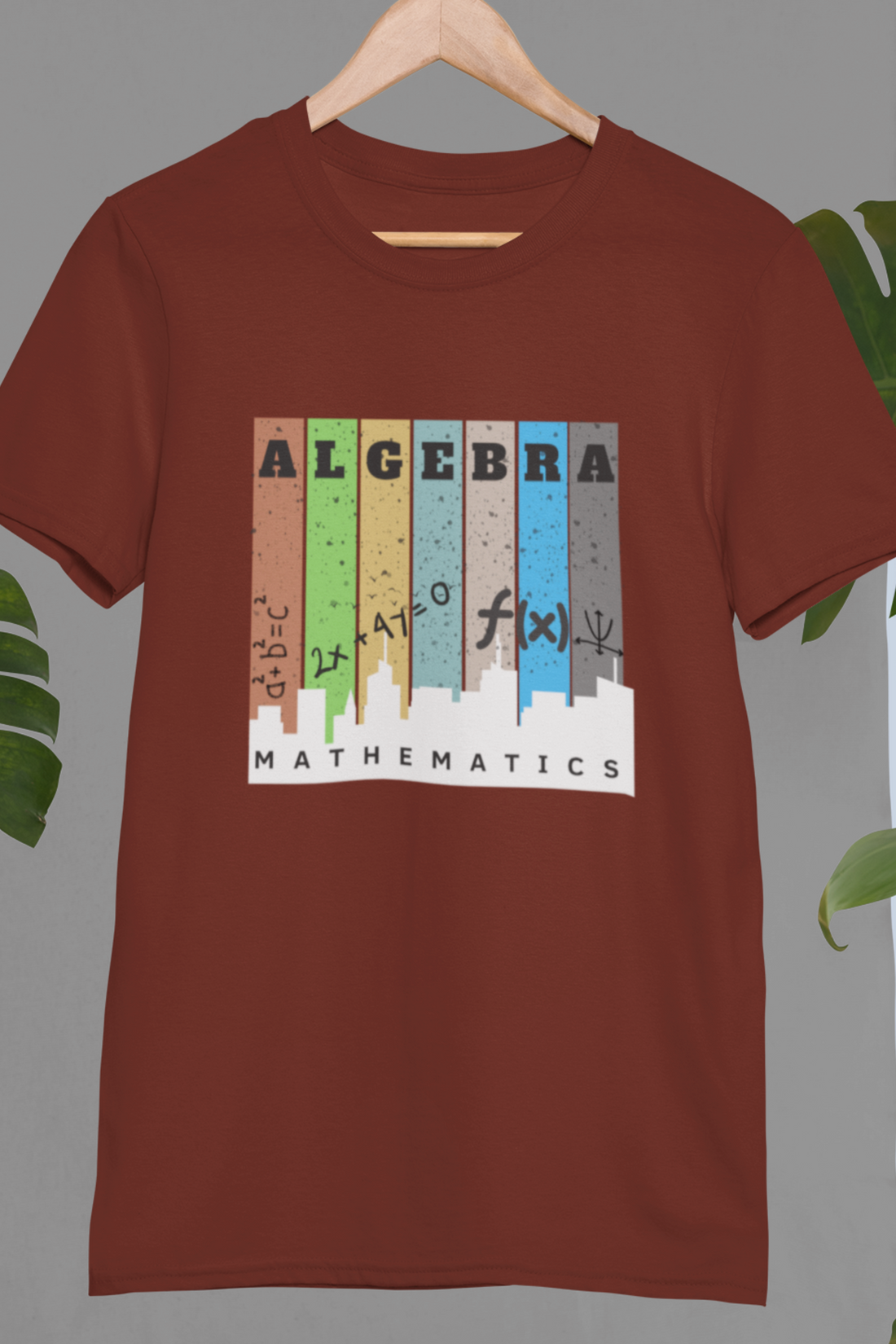 Round neck Half  sleeves Tshirt with Nerdy Algebra Design for Dark color