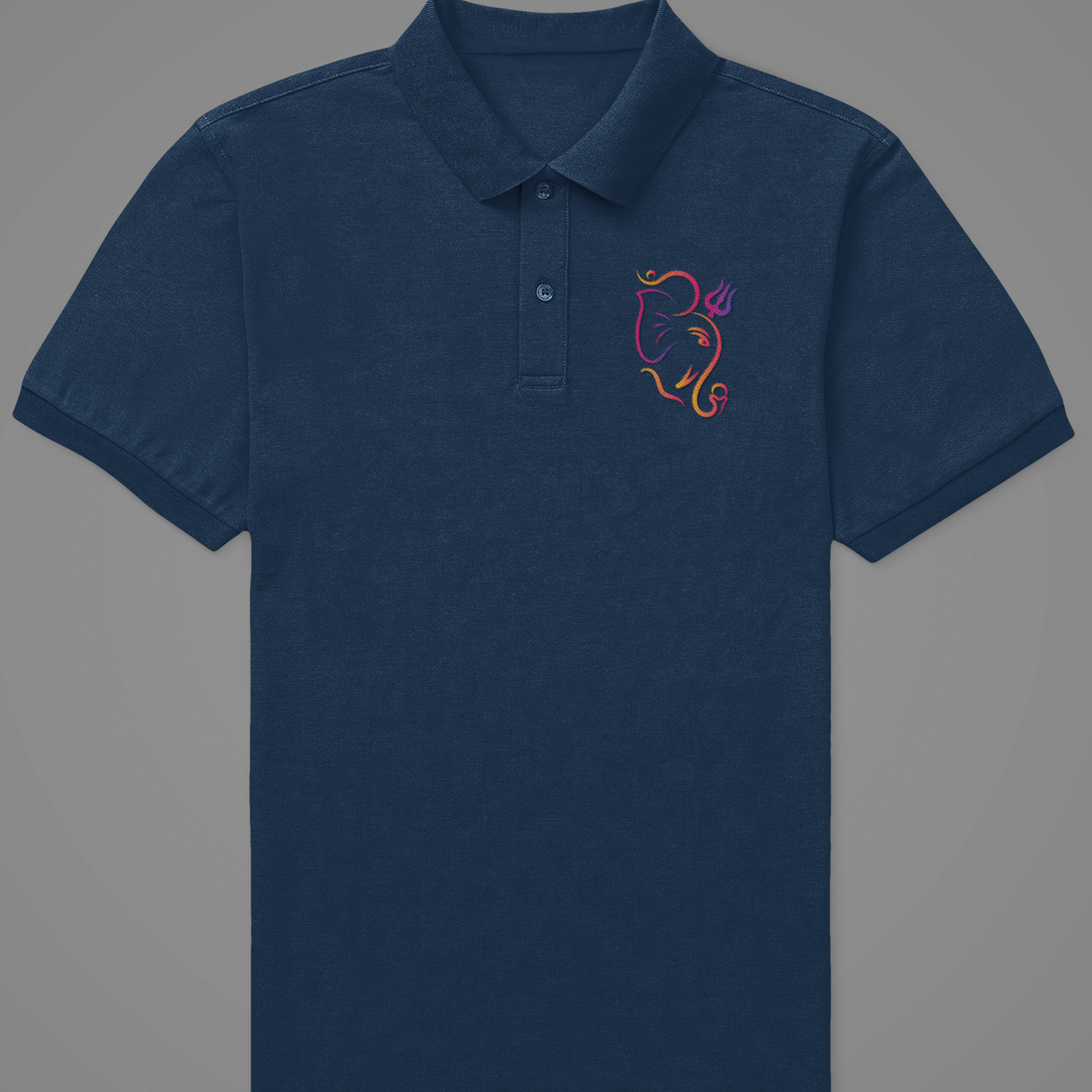 Polo Tshirt with Ganesha Trishul Trident