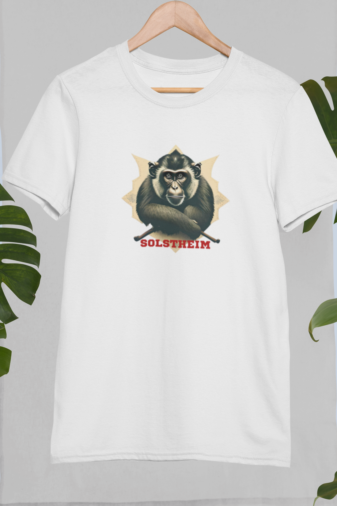 Round Neck Half Sleeves T-Shirt with Gun Monkey