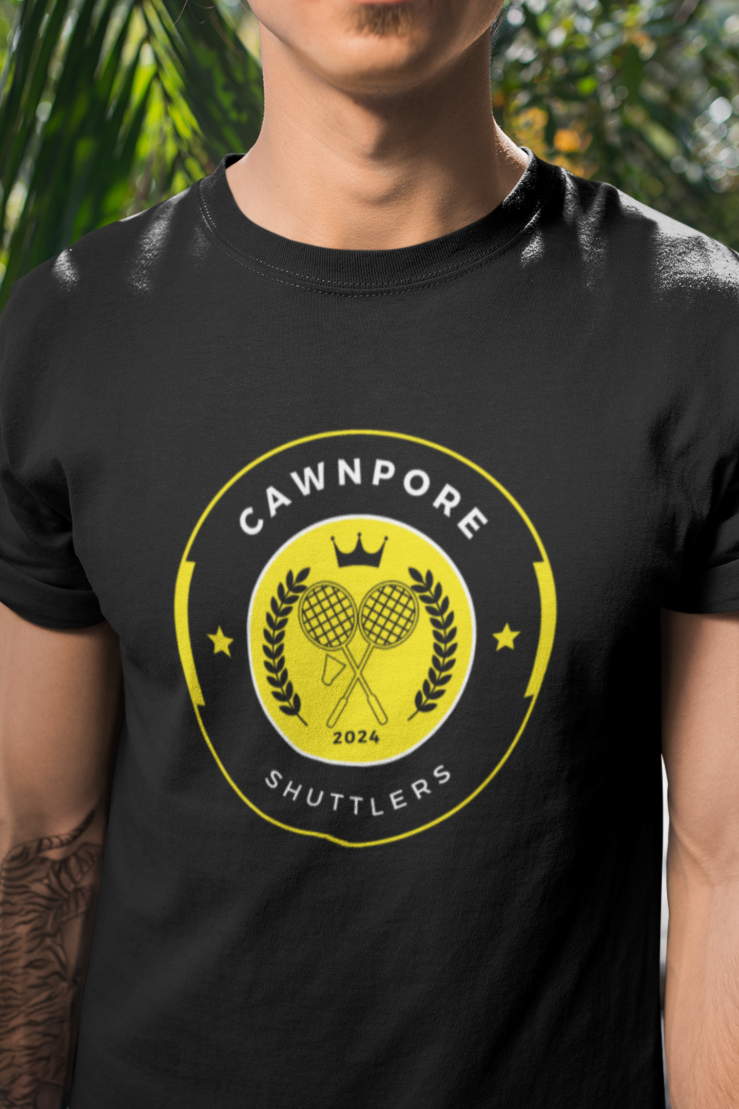 Round neck Half  sleeves Tshirt with Cawnpore Shuttlers design