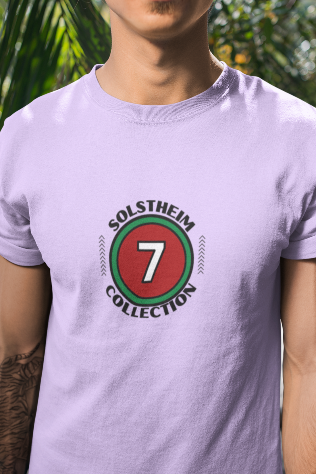 Round Neck Half Sleeves T-Shirt with Number 7 Design