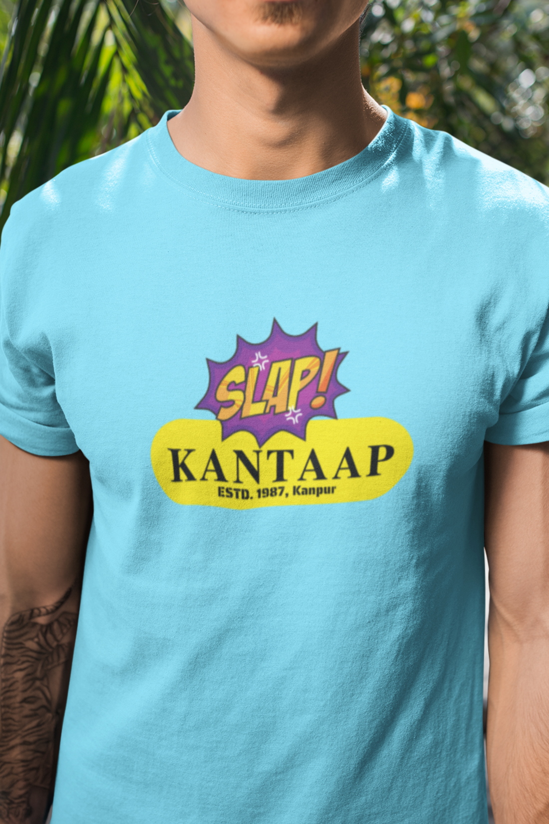 Round neck Half sleeves Tshirt with design of Cawnpore Kantaap