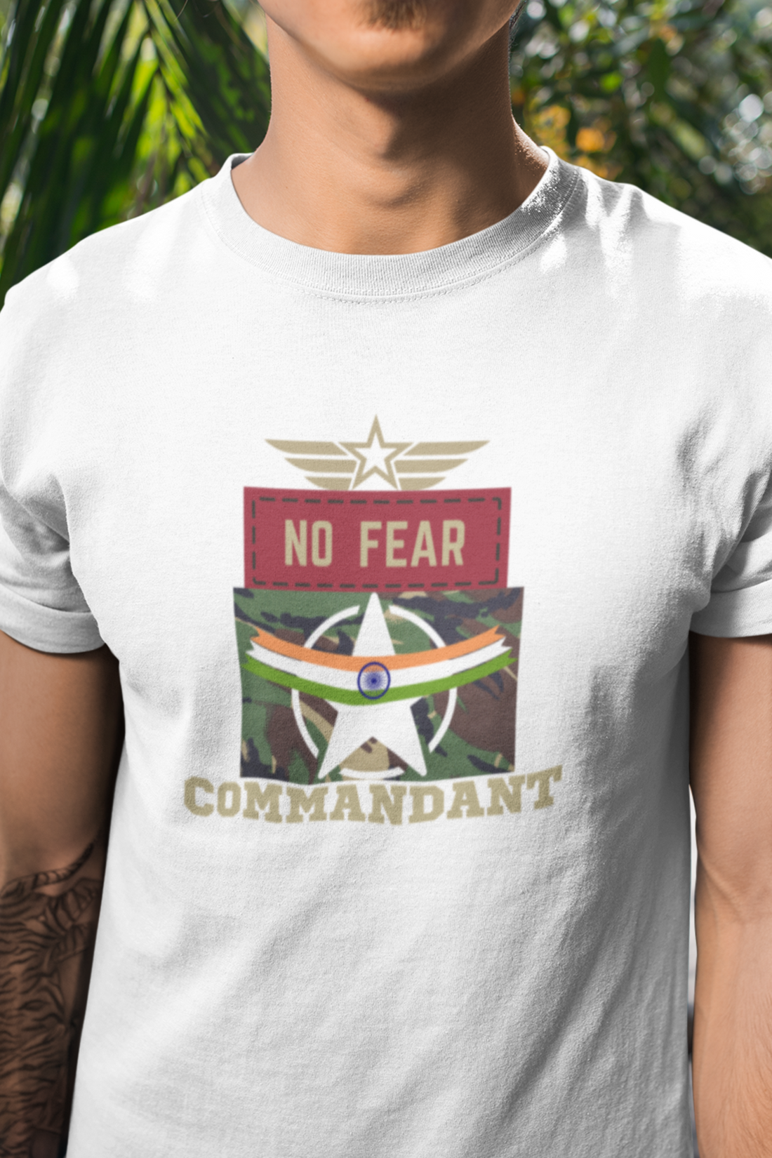 Round neck Half  sleeves Tshirt with Commandant India